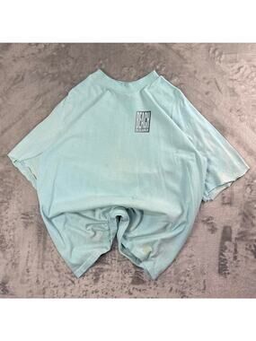 Vintage Y2K Distressed Beach Research Aqua Graphic T Shirt Surf Skate XL